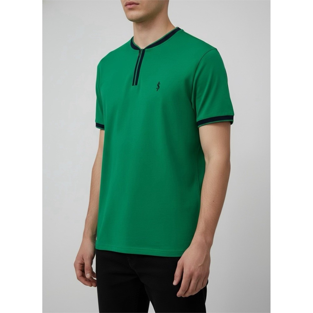 #116 Scott James Polo Shirt Mens Size M Short Sleeve Adult Polyester Blend